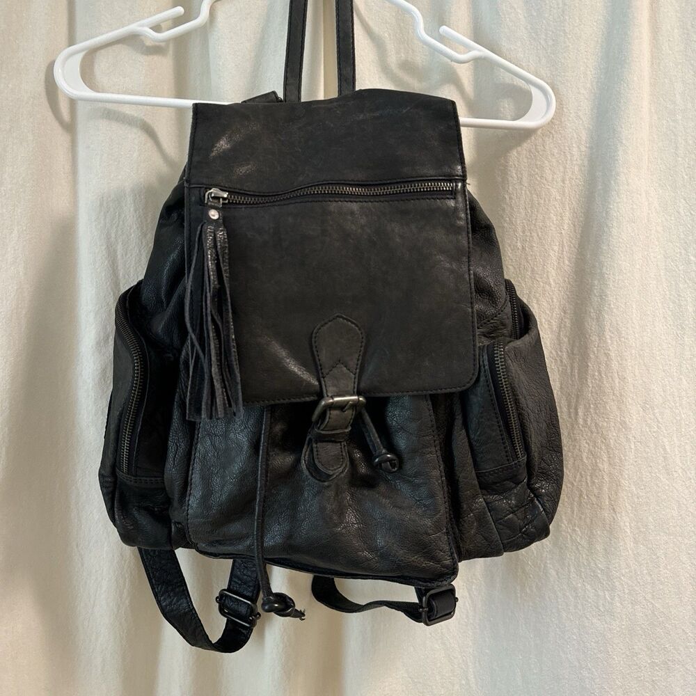Cut N Paste Bags Leather Backpack Black